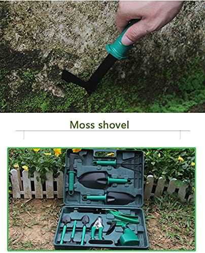 11 Pieces Garden Tools Set Heavy Duty Gardening Tools with Carrying Case Ergonomic Hand Tools Pruner Rake Shovel Trowel Sprayer Gifts for Men Women and Gardening Lovers