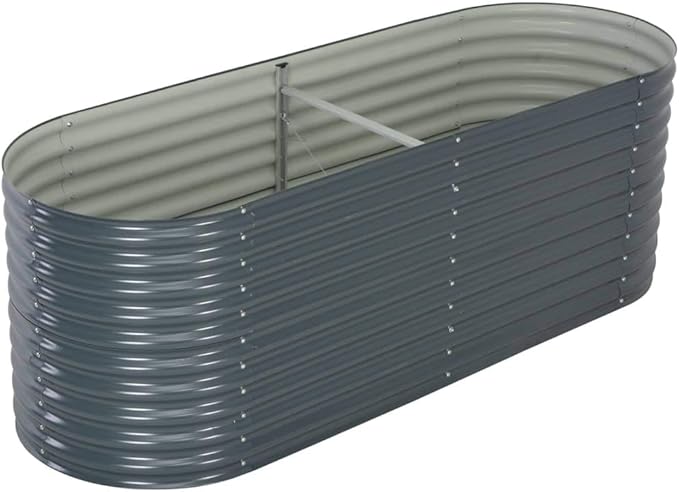 Garden Raised Bed PlanterGarden BedGalvanized Raised Garden BedPlanter Raised bedsGalvanized Planter94.5x31.5x31.9 Galvanized Steel Gray