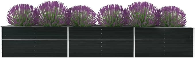 Garden Raised PlanterGarden BedGalvanized Raised Garden BedPlanter Raised bedsGalvanized PlanterFlower BedBed Galvanized Steel 189x31.5x30.3 Anthracite