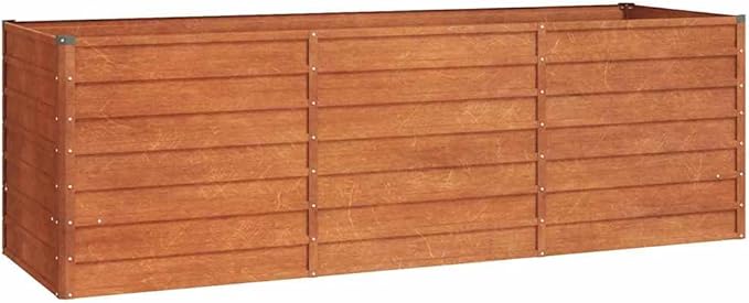 SKM Garden Raised Bed Rusty Corten Steel Large DurableBrown (Weight 52.78LBS)