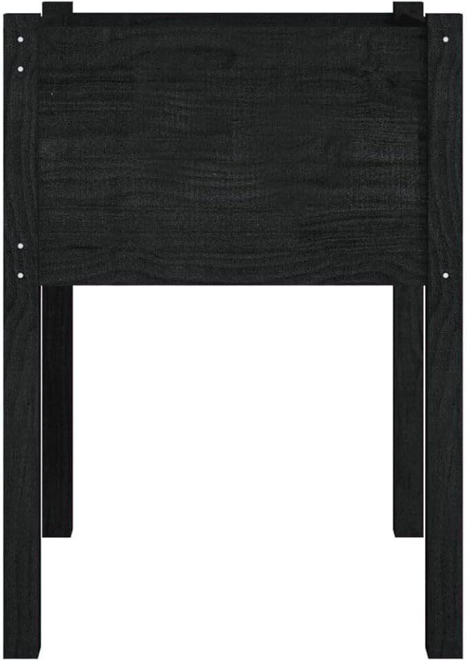 Garden PlantersGreenhouse PlanterDecorative Patio PlantersPatio Raised BedsVegetable PlantersHerb Plantersfor HerbsFruitsDeep-rooted vegetables2 pcs Black 19.7x19.7x27.6 Solid Wood Pine