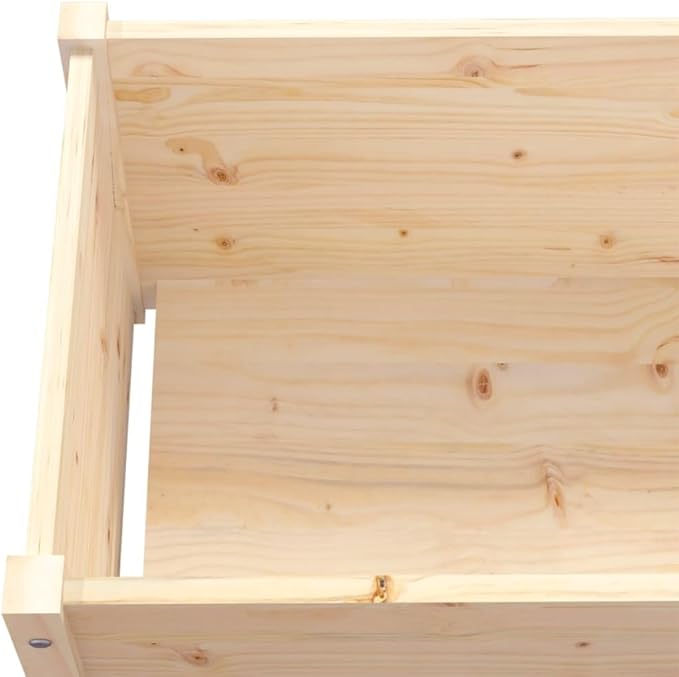 2pcs Wooden Garden Planter Box Outdoor Raised Garden Bed Garden Yard Wood Box for Vegetables Flowers Herbs and Succulents 39.4x19.7x19.7 Solid Wood Pine
