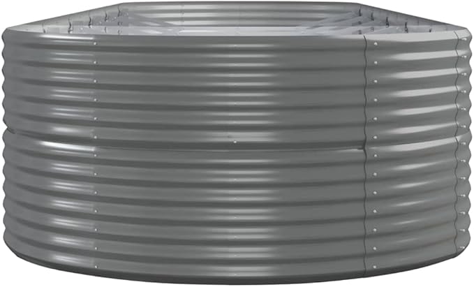 SKM Garden Raised Bed Powder-Coated Steel 200.8x55.1x26.8 Gray (33.42 KG/73.524 LBS)