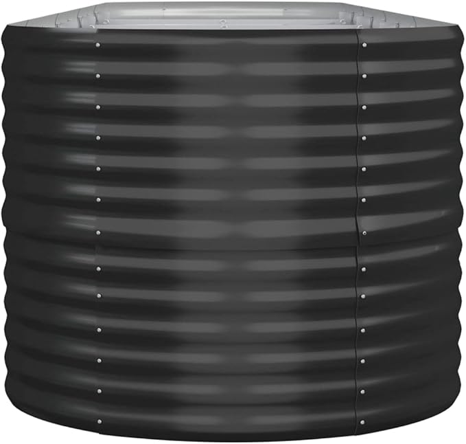 Outdoor Garden Raised Bed Powder-Coated Steel Steel Raised Garden Bed Kit Outdoor Metal Planter Boxes for Vegetables Flowers 144.9x31.5x26.8 Anthracite