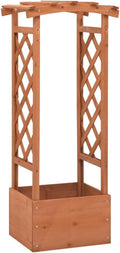 Trellis Planter with ArchWood Planter with Trellis Planter Box with Trellis Raised Garden Bed Outdoor for Plants Hanging Flower Baskets 19.3x15.4x46.1 Firwood