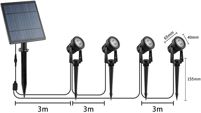 Solar Spot Lights Outdoor Solars Landscape Spotlights IP65 Waterproof 9.8ft CableAuto On/Off Outdoor Wall Lights for Garden Yard Driveway Porch Walkway Pool(Warm White)