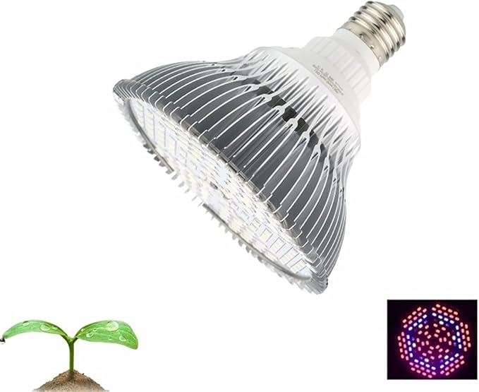 Fengyan Home Bulbs LED Grow Light AC85-265V 18W 28W 30W 50W 80W E27 Hydroponic Lighting for Flower Hydroponics System Indoor Garden Greenhouse Plants Household Lamp (Color : 80W)