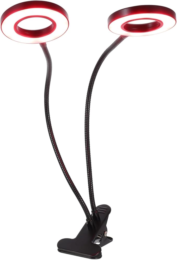 Toyvian LED Plant Growth Light with Dual Heads USB Powered Indoor Planting Lamp for Home Gardening Suitable for Vegetables and Flowers Timed Lighting Options