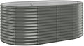 vidaXL Rectangular Garden Raised Bed - Durable Powder-Coated Steel Planter for Outdoor Use - Elegant Outdoor Garden Decor Gray with Ample Space for Plants 68.9 x 39.4 x 26.8