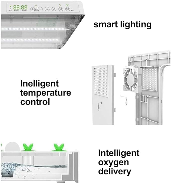 30 Pods Indoor Herb Garden Kit Hydroponics Growing with 20W LED Grow Light Automatic Timer Germination Kits 4L Water Tank