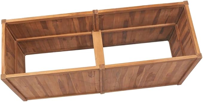 Wooden Garden Raised Bed Wood Outdoor Garden Planter Box for Vegetables Fruits Herb Grow Yard Gardening 59.1x19.7x27.6 Solid Wood Teak