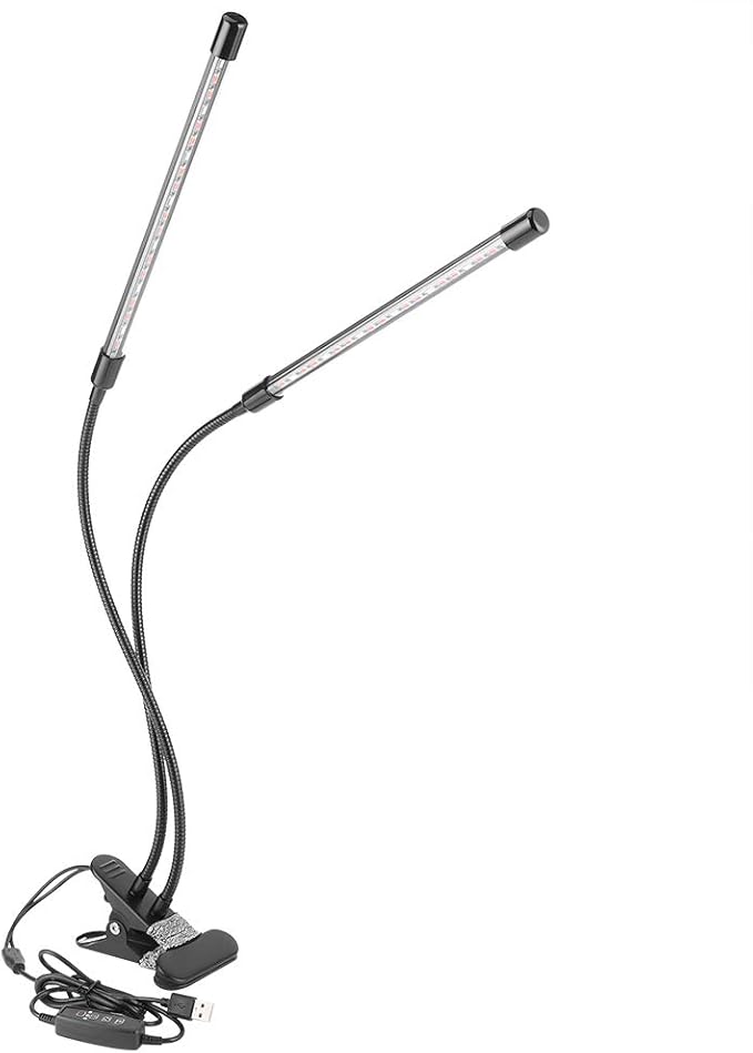 Full LED Grow Light 20W Dual - Tube Plant Light for Indoor Plants USB Powered Greenhouse Lamp - Adjustable 360 - Degree Gooseneck Long Lifespan for Vegetable and Flower Growin