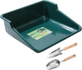 Green Tidy Tray with Stainless Steel Transplanter and Scoop – Durable Bamboo Handle Garden Tool Set