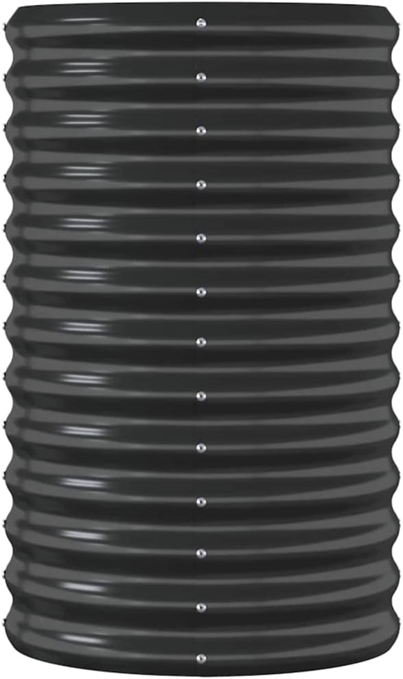 SKM Garden Raised Bed Powder-Coated Steel 44.9x15.7x26.8 Anthracite (6.3 KG/13.86 LBS)