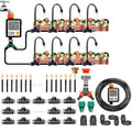 Drip Irrigation KitGarden Watering System DIY Automatic Irrigation Equipment Set for Lawn Raised Bed Greenhouse Plant Watering with 1/2-inch and 3/4-inch Dual-Specification Faucet adapters30m/98ft