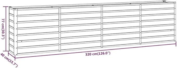 Corten Steel Raised Garden Bed 126²×30 Planter Box for Outdoor Vegetables Herbs Flowers