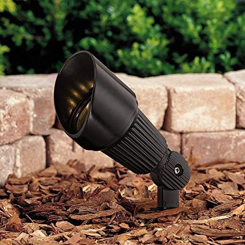 John Timberland Hooded 7 1/2 High Traditional 2 Pack of Outdoor Landscape Spotlights Porch House Exterior Outside LED Bulb Weatherproof Black Aluminum Front Door Patio Garage Home Deck Garden