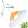 Clip Mount 5.9Ft Plug in Timing Cord Plant Light Full Spectrum White Light White Base Orange Metal Shade Adjusted Angle Modern Clamp Light for Indoor Plants