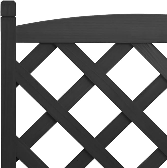 Raised Garden Bed with Trellis Black Solid Fir Wood Elevated Planter Box for Climbing Plants Outdoor Patio Garden Flower Beds Raised Planter for Vegetables Flowers and Vines