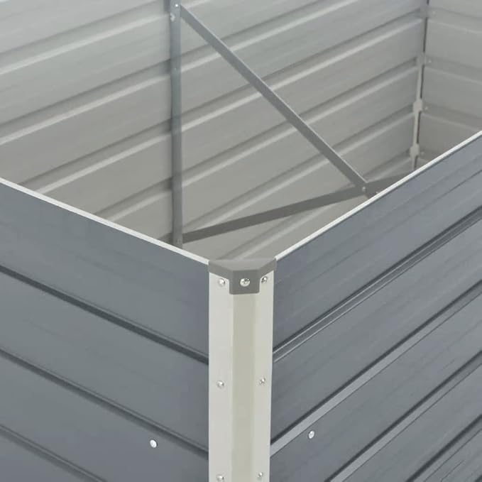 Raised Garden BedElevated Planter BoxRaised PlanterGarden BoxGarden BedPlanterfor Backyard Patio to Grow Vegetables Herbs and Flowers63x31.5x30.3 Galvanised Steel Gray