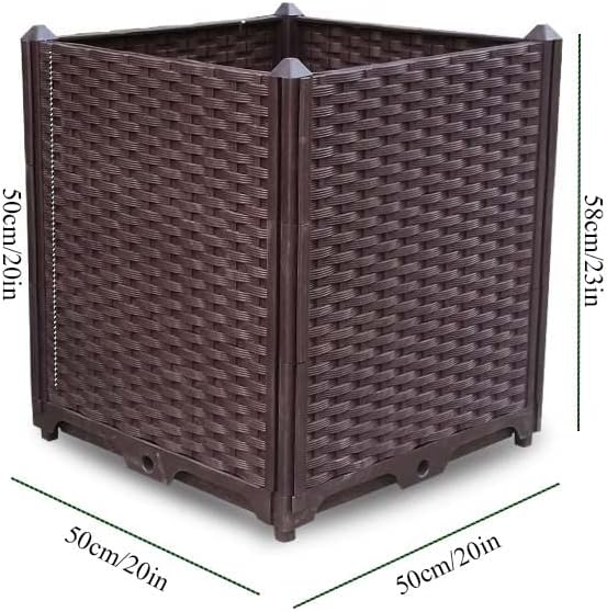 YSUEFIJO Outdoor Raised Garden Bed Raised Garden Bed Kit Plastic Planter Box Indoor Rectangular Planter Raised Beds for Vegetables for Flowers Herbs Fruits