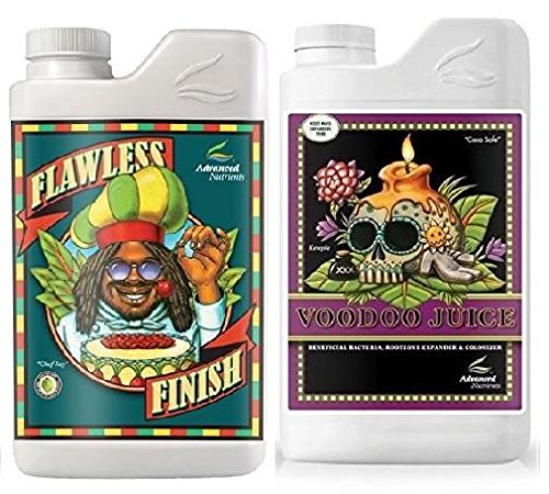 Advanced Nutrients Voodoo Juice and Flawless Finish 4 Liter Bundle with Conversion Chart and 3ml Pipette