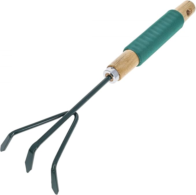 Wooden Steel Handheld Garden Tools Set Rake Shovel Hoe 3 Pieces