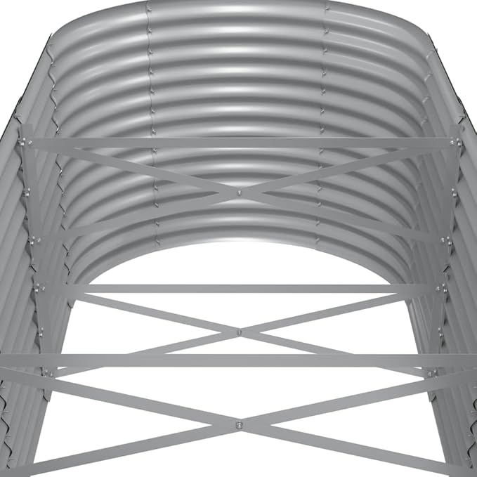 SKM Garden Raised Bed Powder-Coated Steel 512x80x68 cm Grey (Weight-32KG)