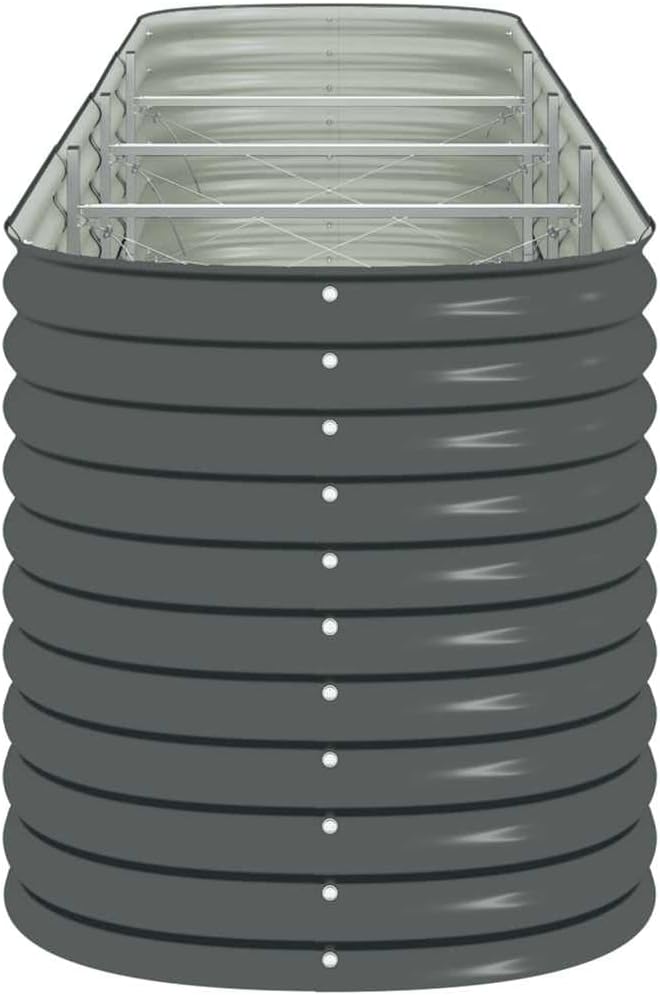 Galvanized Raised Garden Bed 157.5 x 31.5 x 31.9 in Grey Metal Planter for Patio Balcony &amp Backyard Large Outdoor Box for Vegetables Herbs &amp Flowers
