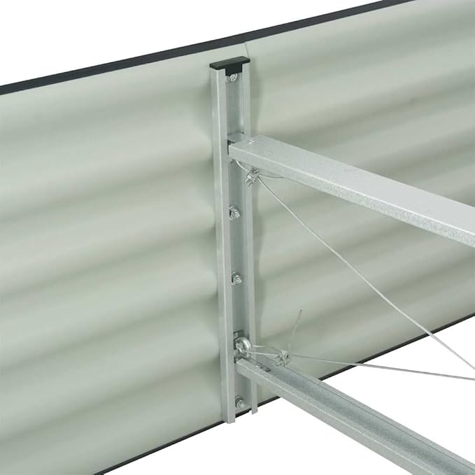 Galvanized Steel Raised Garden Bed 94.5 x 94.5 x 17.3 in Large Outdoor Planter Box Modern Gray Metal Rectangle Elevated Flower &amp Vegetable Garden for Patio Balcony or Backyard