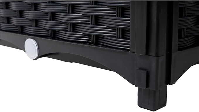 ZeHuoGe Planter Raised Beds Elevated Planter Garden Box with Drainage Plug Raised Garden Beds for Vegetable/Flower/Herb Outdoor Standing Beds Gardening (Black 47.2 Inch)