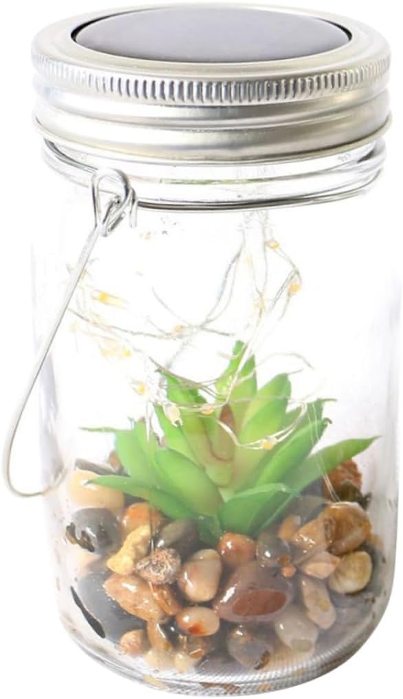 Happyyami Solar Lights Decorative Outdoor Hanging Plant Bottle Lamp Wide Mouth Jar Energy Efficient Led Lights