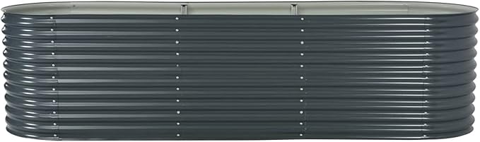 Garden Raised Bed Planter Raised Beds Raised Planter Box Planters for Outdoor Plants Garden Beds 126x31.5x31.9 Galvanized Steel Gray