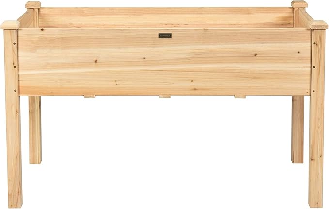Giantex Raised Garden Bed Wood Planter Box with Legs Drain Holes Elevated Garden Bed for Vegetables Standing Garden Container Planter Raised Beds for Backyard Patio 49 Lx23 Wx30 H