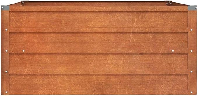 39.4 Corten Steel Square Garden Raised Bed Outdoor Planter Box Rusty Finish Durable Weatherproof Raised Garden Planter for Patio Balcony Flower Herb Vegetable Tomato