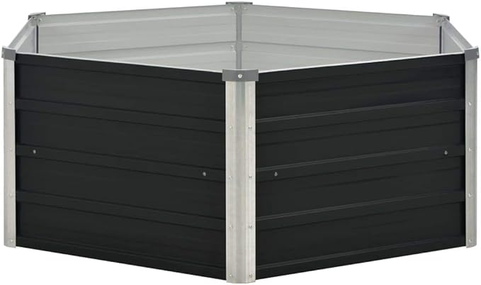 Raised Garden Bed Anthracite 50.8x50.8x17.7 Galvanized Steel