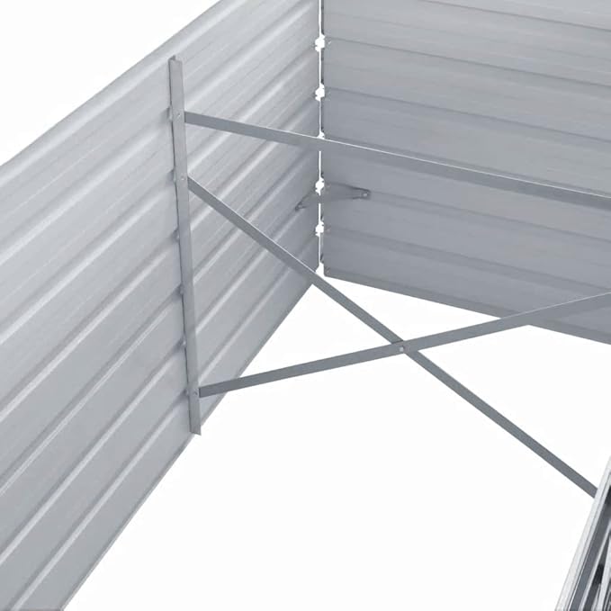 Garden Raised Bed Galvanized Steel 126x31.5x31.3 Gray
