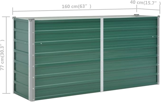 Modular Planter Raised Garden beds Outdoor Garden Landscape Garden Raised Bed Galvanized Steel 63x15.7x31.3 GreenFor Gardening Vegetables Flowers