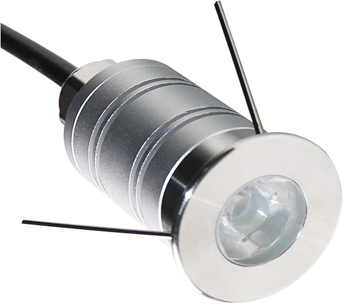 Mini 15° Narrow Beam Angle Spotlight 1W LED Underground Well Light IP67 Waterproof Outdoor LED Landscape Lights 12V-24V DC Ground Led Spot Lights for Garden Garage Illuminate(1pcs Cool White 6000