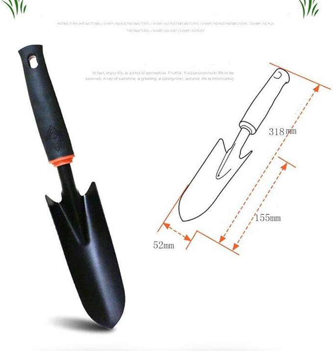 Garden Tool Set 4 Piece Heavy Duty Gardening Kit Gardening Gifts Tool Set with Non-Slip Rubber Gripfor Men and Women (Black)