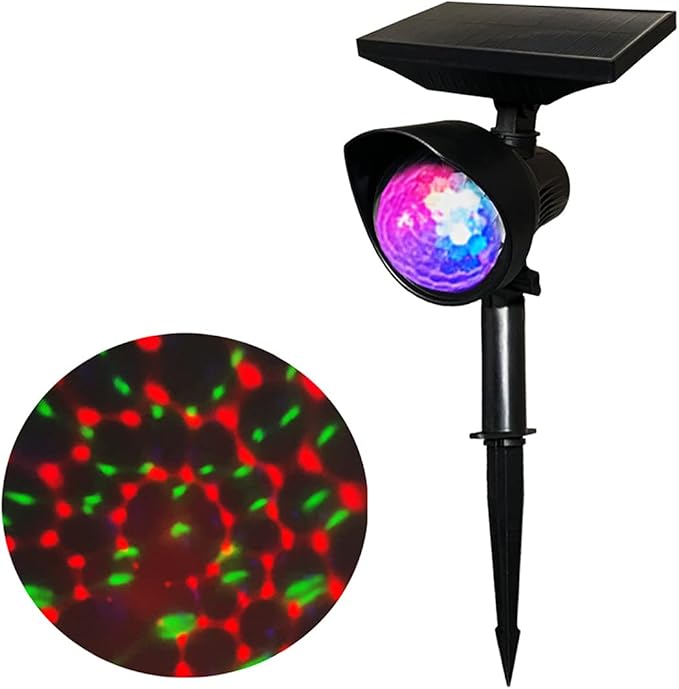 YUANXIN Solar Spot Lights Outdoor Projection Lamp Grass Light Garden Light Solar RGB Landscape Lights Color Changing Daisy Chain Waterproof Landscaping Spotlights for GardenYard Palm Trees (2-in-1)