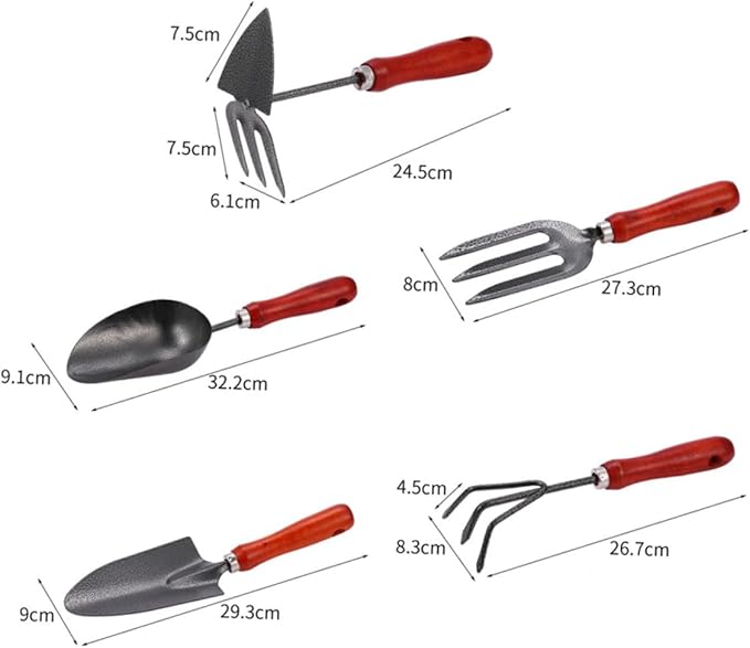 Garden Tool with Ergonomic Handles Lightweight Planting Shovels and Rake for Flower Beds and Outdoor Gardening Polished Edges for Easy Digging and Soil Loosening