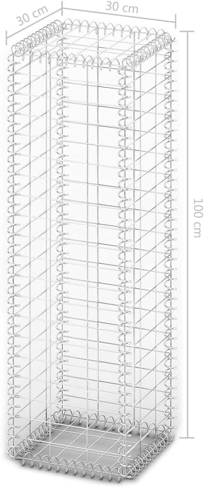 Gabion Basket with Lids Galvanized Wire 39.4x11.8x11.8Gabion Raised Bed Gabion Cages Basket Steel Woven Gabion Net for Backyard Garden -AA