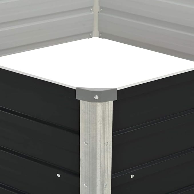 Raised Garden Bed Anthracite 50.8x50.8x17.7 Galvanized Steel