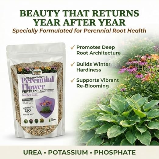 Old Cobblers Farm™ Wicked Growth Perennial Flowers Fertilizer – Ensures Consistent Flowering and Healthy Root Strength Year After Year (5 lbs | 10 lbs | 15 lbs | 20 lbs) (15 lbs)