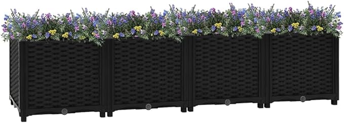 vidaXL  Outdoor Planter for Garden &amp Patio Durable Raised Bed Herb Box Floral &amp Veggie Display