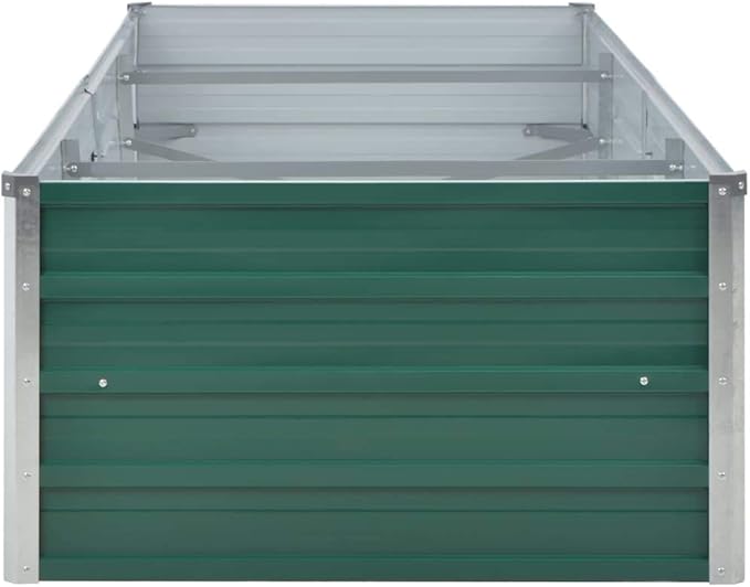 Garden Raised Bed Galvanized Steel 94.5x31.5x17.7 Green