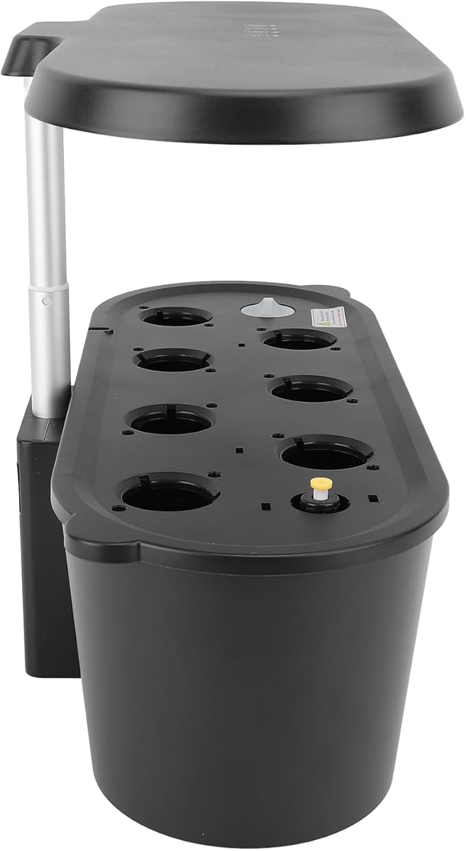 Hydroponics Growing System 7 Pods Indoor Garden with LED Grow Light Pump System Automatic Timer for Home Kitchen Vegetable Gardening (Black)