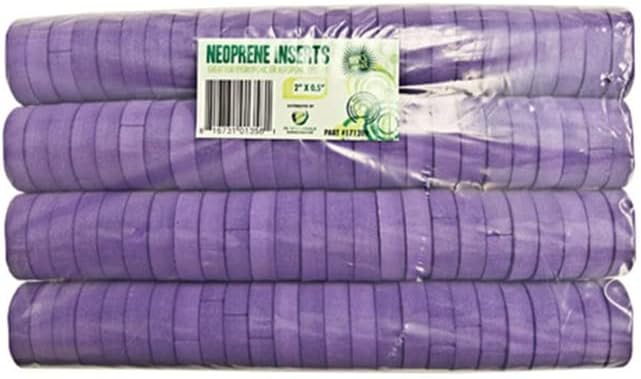 2” Neoprene Foam Inserts for Hydroponics Growing System Clone Machine Propagation Indoor Gardening 100 Pack Purple