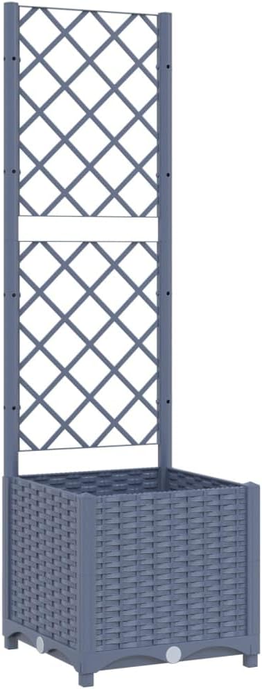 Garden Planter with Trellis Standing planters Garden beds Outdoor Planter Boxes Horse Trough planters Suitable for Courtyard Corridor Orchard Nursery Blue Gray 15.7x15.7x53.5 PP